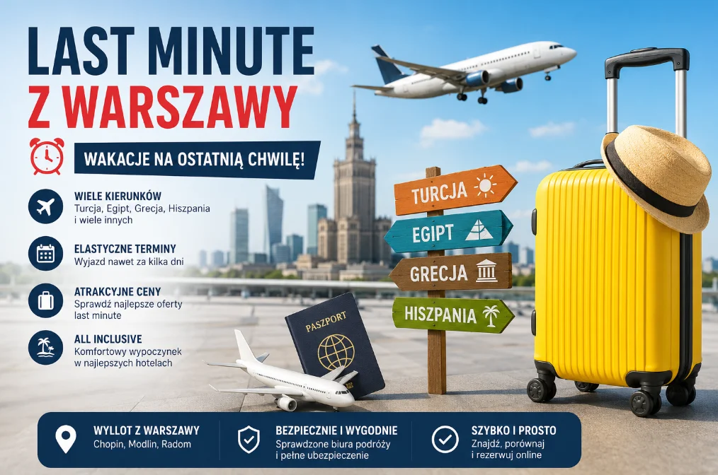 Last minute z Warszawy w 2026 roku – jak wybrać dobrą ofertę i nie przepłacić?
